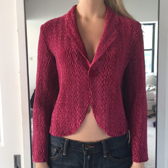 Great Cavalier Jackets & Blazers - Pretty Raspberry Textured Soft Cropped Jacket